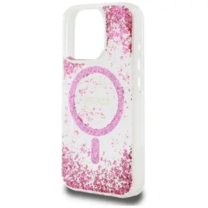 Etui Guess HC Resin Bottom Glitter do Apple iPhone 16 Pro Max MagSafe różowy