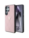 Etui Guess Hot Stamp 4G Pattern Triangle Metal Logo pro Samsung Galaxy S25 Ultra růžové
