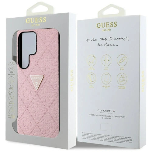 Kup Etui Guess Hot Stamp 4G Pattern Triangle Metal Logo pro Samsung Galaxy S25 Ultra růžové - GUE4344 - {ean13} - Sklep Home Screen