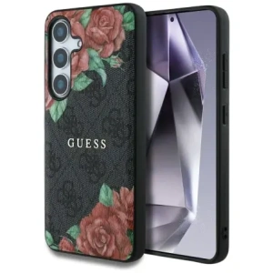 Kup Etui Guess Leather 4G Flowers Print Metal Classic Logo MagSafe do Samsung Galaxy S25 czarny - GUE4345 - {ean13} - Sklep Home Screen