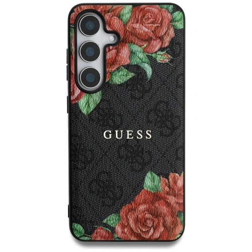 Kup Guess Piele 4G Imprimare cu Flori Logo Metalic Clasic MagSafe Samsung Galaxy S25 negru - GUE4345 - {ean13} - Sklep Home Screen