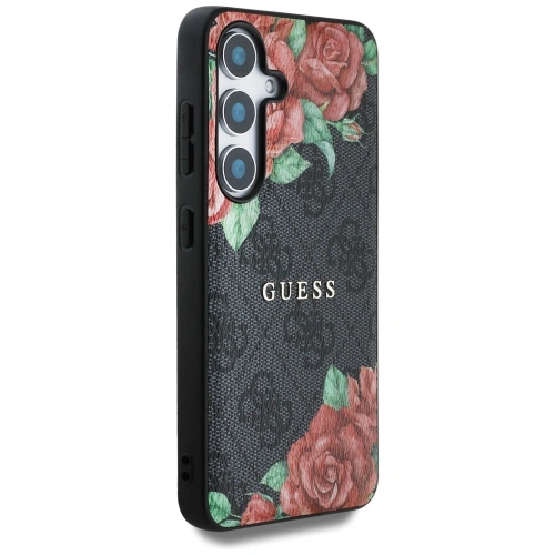 Kup Guess Piele 4G Imprimare cu Flori Logo Metalic Clasic MagSafe Samsung Galaxy S25 negru - GUE4345 - {ean13} - Sklep Home Screen