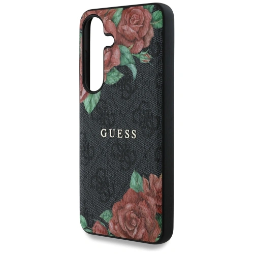 Kup Guess Piele 4G Imprimare cu Flori Logo Metalic Clasic MagSafe Samsung Galaxy S25 negru - GUE4345 - {ean13} - Sklep Home Screen