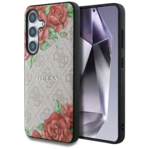 Kup Etui Guess Leather 4G Flowers Print Metal Classic Logo MagSafe do Samsung Galaxy S25 różowy - GUE4346 - {ean13} - Sklep Home Screen
