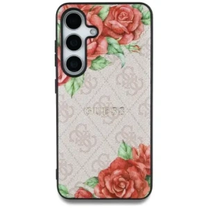 Kup Etui Guess Leather 4G Flowers Print Metal Classic Logo MagSafe do Samsung Galaxy S25 różowy - GUE4346 - {ean13} - Sklep Home Screen