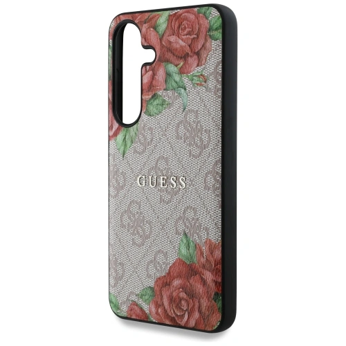 Kup Etui Guess Leather 4G Flowers Print Metal Classic Logo MagSafe do Samsung Galaxy S25 różowy - GUE4346 - {ean13} - Sklep Home Screen