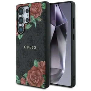 Kup Guess Piele 4G Flori Print Metal Clasic Logo MagSafe Samsung Galaxy S25 Ultra negru - GUE4347 - {ean13} - Sklep Home Screen
