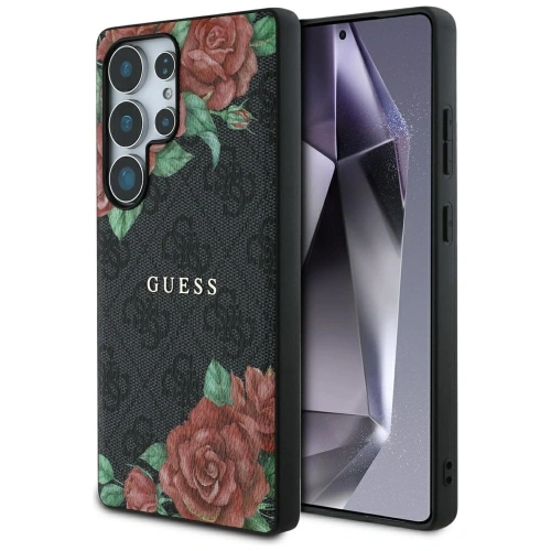 Kup Guess Piele 4G Flori Print Metal Clasic Logo MagSafe Samsung Galaxy S25 Ultra negru - GUE4347 - {ean13} - Sklep Home Screen