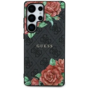 Kup Etui Guess Leather 4G Flowers Print Metal Classic Logo MagSafe do Samsung Galaxy S25 Ultra czarny - GUE4347 - {ean13} - Sklep Home Screen