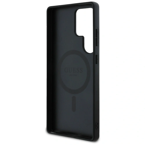 Kup Guess Bőr 4G Virág Mintás Fém Klasszikus Logó MagSafe Samsung Galaxy S25 Ultra fekete - GUE4347 - {ean13} - Sklep Home Screen