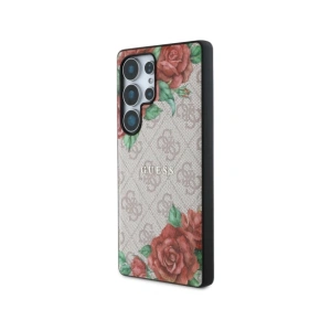 Kup Guess Bőr 4G Virág Mintás Fém Klasszikus Logó MagSafe Samsung Galaxy S25 Ultra rózsaszín - 3666339449292 - {ean13} - Sklep Home Screen