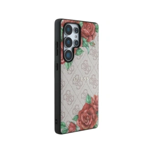 Kup Guess Piele 4G Flori Print Metal Logo Clasic MagSafe Samsung Galaxy S25 Ultra roz - 3666339449292 - {ean13} - Sklep Home Screen