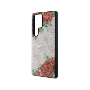 Kup Etui Guess Leather 4G Flowers Print Metal Classic Logo MagSafe Samsung Galaxy S25 Ultra růžový - 3666339449292 - {ean13} - Sklep Home Screen