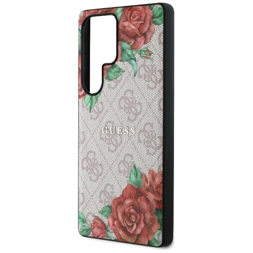 Kup Guess Piele 4G Flori Print Metal Logo Clasic MagSafe Samsung Galaxy S25 Ultra roz - 3666339449292 - {ean13} - Sklep Home Screen