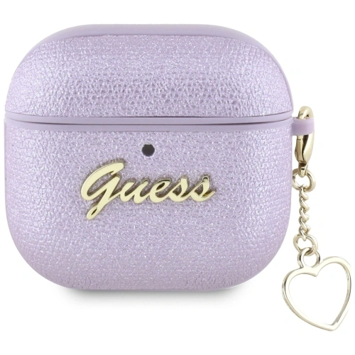 Buy Guess Metallic Script Charm Apple AirPods 4 purple - 3666339452063 - {ean13} - Home Screen Store Europe