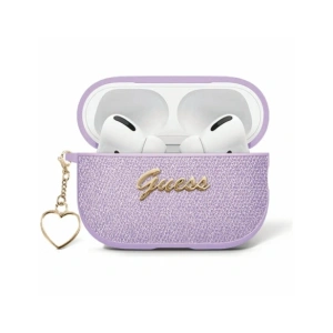 Kup Guess Charm din Script Metalic Apple AirPods 4 violet - 3666339452063 - {ean13} - Sklep Home Screen