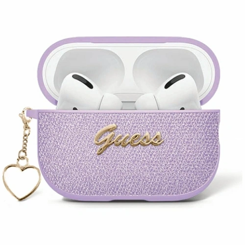 Kup Etui Guess Metallic Script Charm do Apple AirPods 4 fioletowy - 3666339452063 - {ean13} - Sklep Home Screen