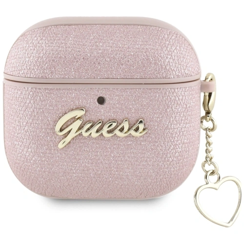 Kup Etui Guess Metallic Script Charm do Apple AirPods 4 růžové - 3666339452049 - {ean13} - Sklep Home Screen