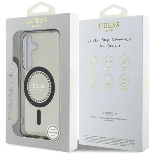 Kup Guess Rhinestones Imprimat Logo Clasic MagSafe Samsung Galaxy S25 negru - 3666339449520 - {ean13} - Sklep Home Screen
