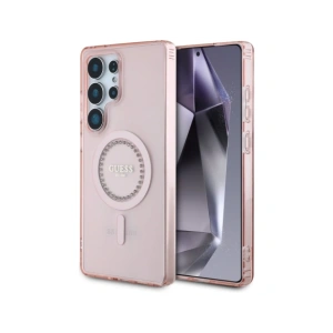 Kup Guess Strass Gedrucktes Klassisches Logo MagSafe Samsung Galaxy S25 Ultra pink - 3666339449551 - {ean13} - Sklep Home Screen