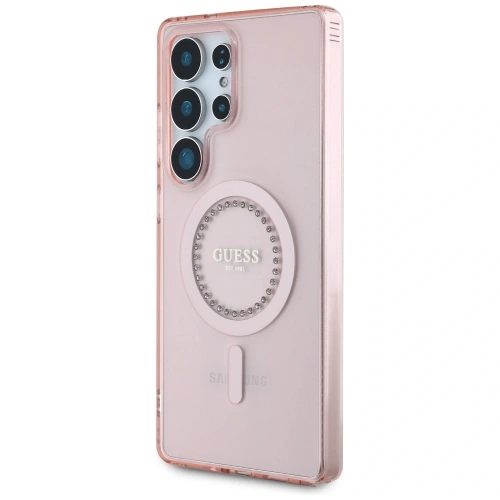 Kup Guess Strass imprimate cu logo clasic MagSafe Samsung Galaxy S25 Ultra roz - 3666339449551 - {ean13} - Sklep Home Screen