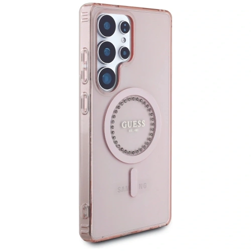 Kup Guess Strass imprimate cu logo clasic MagSafe Samsung Galaxy S25 Ultra roz - 3666339449551 - {ean13} - Sklep Home Screen