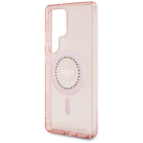 Kup Guess Strass imprimate cu logo clasic MagSafe Samsung Galaxy S25 Ultra roz - 3666339449551 - {ean13} - Sklep Home Screen