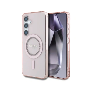 Kup Guess Strass-Print Klassisches Logo MagSafe Samsung Galaxy S25 pink - 3666339449544 - {ean13} - Sklep Home Screen