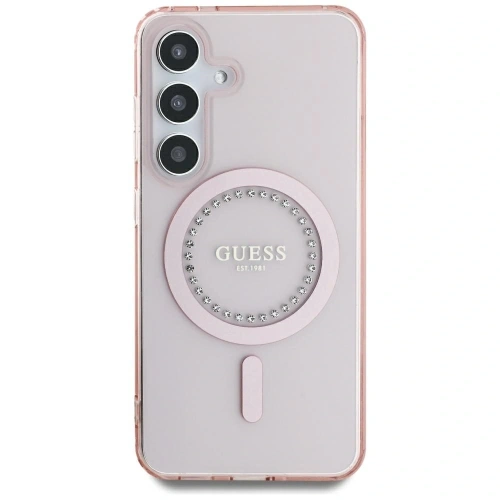 Kup Guess Strass-Print Klassisches Logo MagSafe Samsung Galaxy S25 pink - 3666339449544 - {ean13} - Sklep Home Screen
