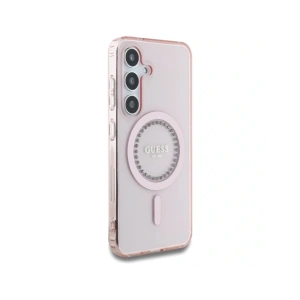 Buy Guess Rhinestones Printed Classic Logo MagSafe Samsung Galaxy S25 pink - 3666339449544 - {ean13} - Home Screen Store Europe