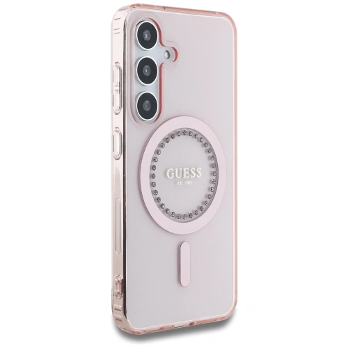 Kup Guess Strass-Print Klassisches Logo MagSafe Samsung Galaxy S25 pink - 3666339449544 - {ean13} - Sklep Home Screen