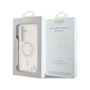 Kup Guess Rhinestones Imprimat Logo Clasic MagSafe Samsung Galaxy S25 roz - 3666339449544 - {ean13} - Sklep Home Screen