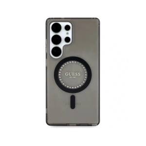 Kup Guess Strasszos Nyomtatott Klasszikus Logó MagSafe Samsung Galaxy S25 Ultra fekete - 3666339449537 - {ean13} - Sklep Home Screen
