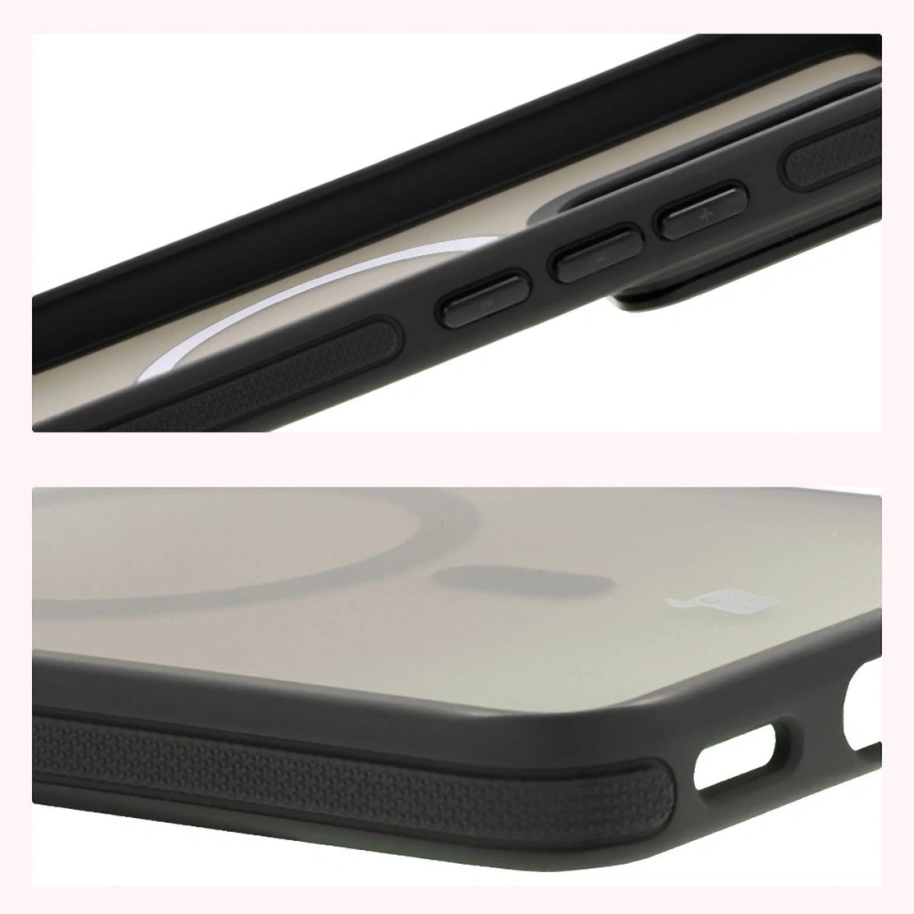 Etui z podstawką i pierścieniem magnetycznym Bizon Case Eclipse do Xiaomi 14T przydymione z czarną ramką