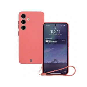 Kup Silikonové pouzdro s magnetickým kroužkem Bizon Case Silicone Magnetic pro Samsung Galaxy S25 / S24 v barvě špinavě růžové - BIZ8546 - {ean13} - Sklep Home Screen