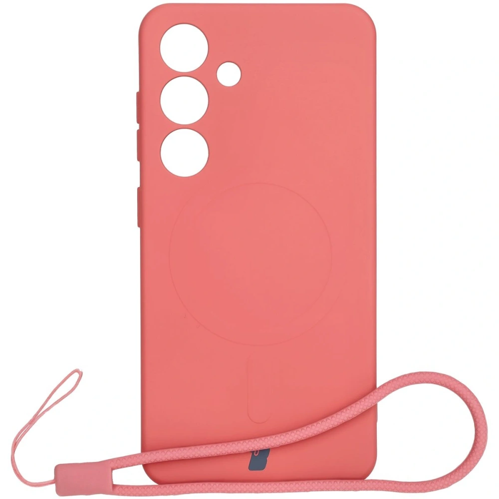 Silikonowe etui z pierścieniem magnetycznym Bizon Case Silicone Magnetic do Samsung Galaxy S25 / S24 brudnoróżowe