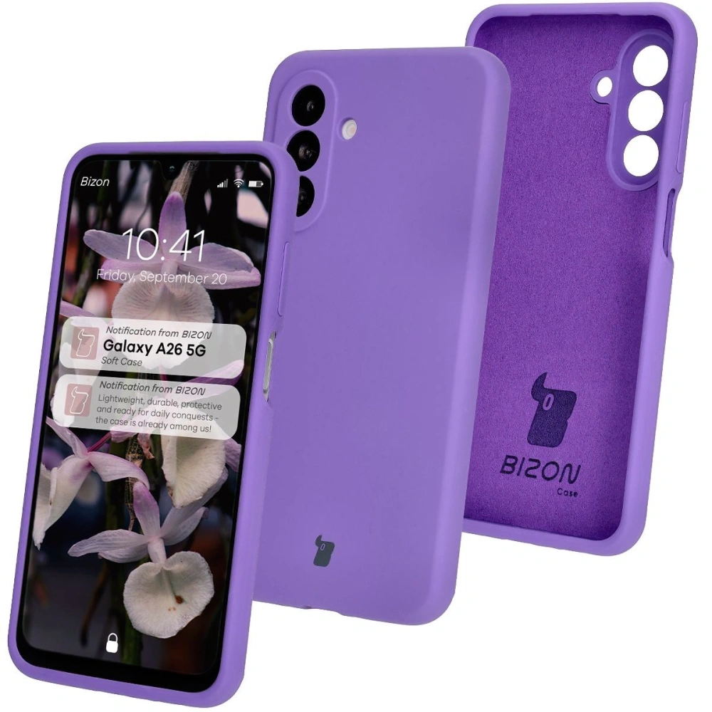 Silikonowe etui Bizon Soft Case do Samsung Galaxy A26 5G fioletowe