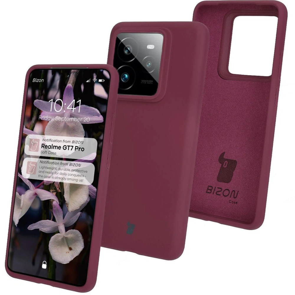 Silikonowe etui Bizon Soft Case do Realme GT 7 Pro ciemnofioletowe