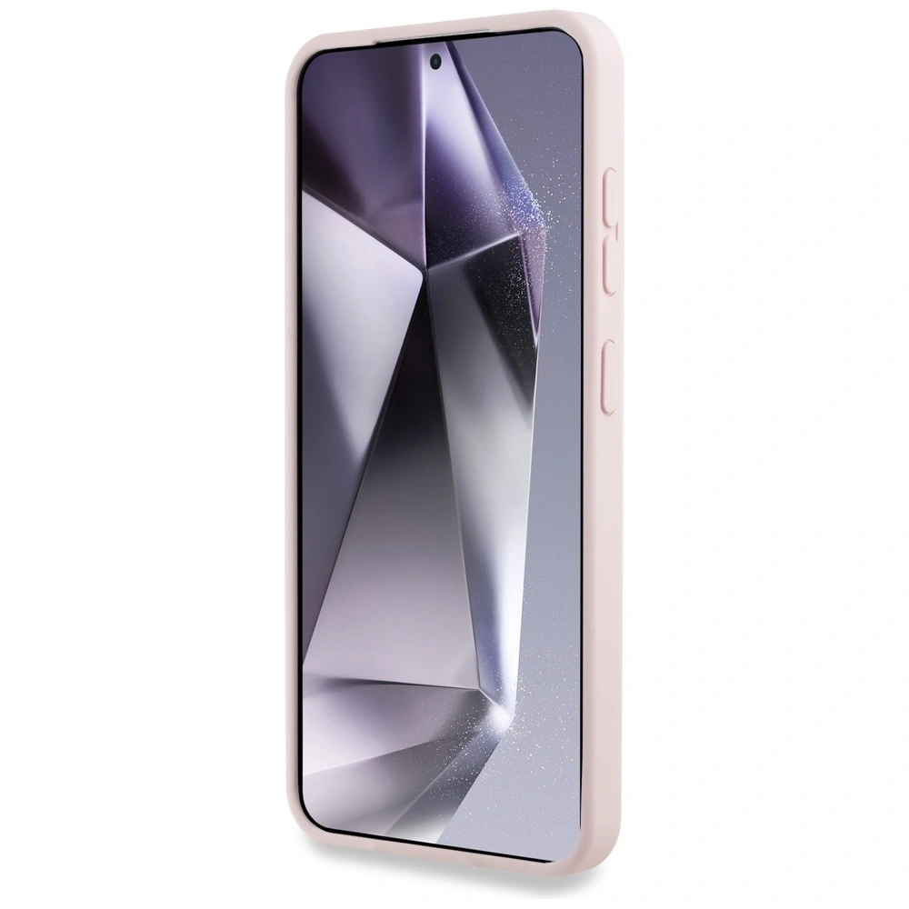 Etui Guess Silicone Big 4G Logo Bottom Script Samsung Galaxy S25 różowy