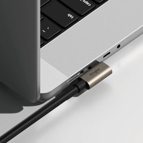 Kup Kabel kątowy USB-C / USB-C Ringke USB 3.2 Gen 2x2 USB-C 90 Degree Cable PD 240W 200cm Black - RGK11762 - {ean13} - Sklep Home Screen
