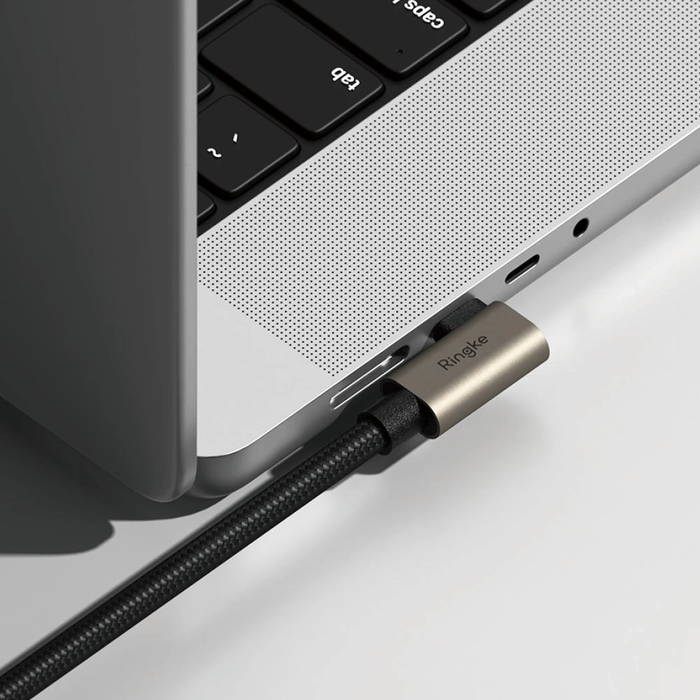 Kabel kątowy USB-C / USB-C Ringke USB 3.2 Gen 2x2 USB-C 90 Degree Cable PD 240W 200cm Black