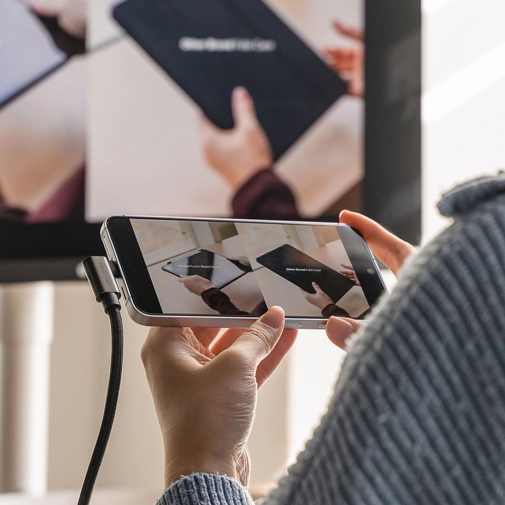 Kabel kątowy USB-C / USB-C Ringke USB 3.2 Gen 2x2 USB-C 90 Degree Cable PD 240W 200cm Black