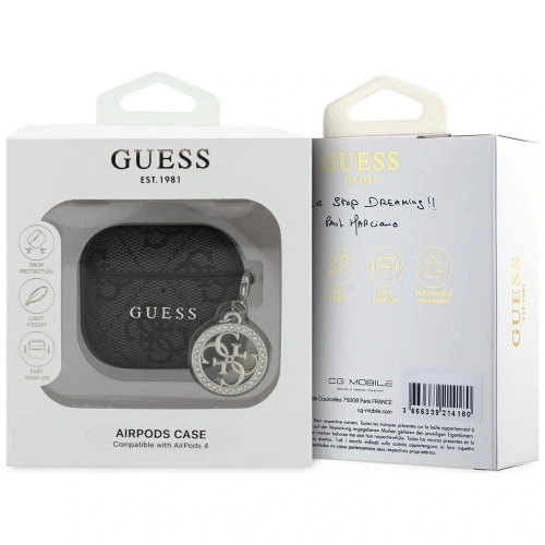 Kup Etui Guess 4G Strass Charm do Apple AirPods 4 černé - GUE4353 - {ean13} - Sklep Home Screen