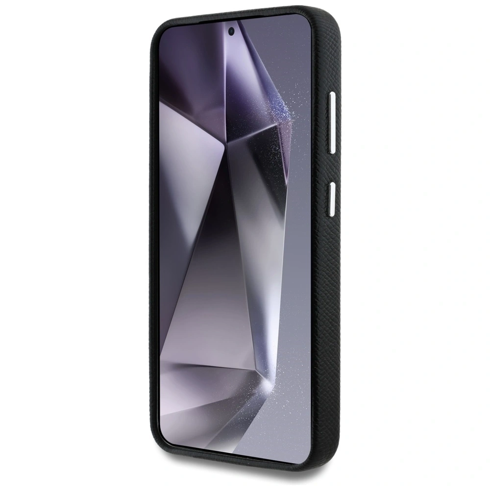 Etui Guess Grained Triangle Logo MagSafe do Samsung Galaxy S25 czarny