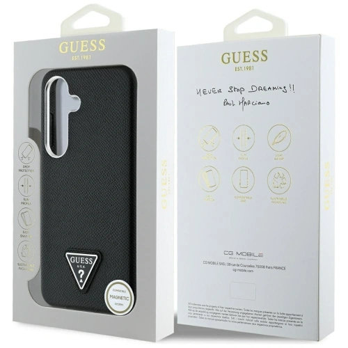 Kup Etui Guess Grained Triangle Logo MagSafe do Samsung Galaxy S25 czarny - GUE4354 - {ean13} - Sklep Home Screen
