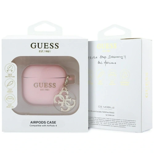 Kup Guess GUA4LECG4P Apple AirPods 4 Hülle Silikon 4G Charm pink - GUE4357 - {ean13} - Sklep Home Screen
