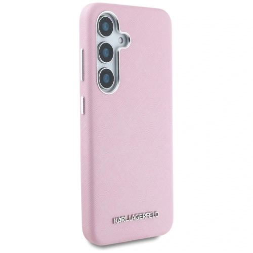 Buy Karl Lagerfeld Saffiano Full Wrapped Elongated Metal Logo MagSafe Samsung Galaxy S25 pink - KLD21933 - {ean13} - Home Screen Store Europe