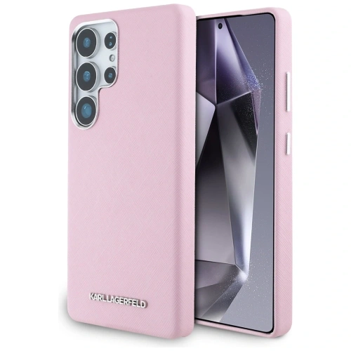 Buy Karl Lagerfeld Saffiano Full Wrapped Elongated Metal Logo MagSafe Samsung Galaxy S25 Ultra pink - KLD21935 - {ean13} - Home Screen Store Europe