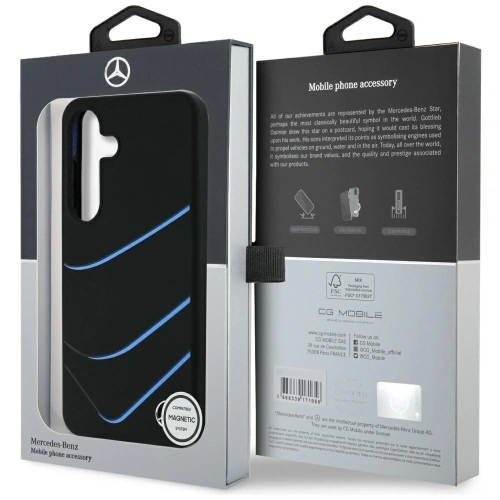 Kup Mercedes Silikon kontrastierende Kurven MagSafe Samsung Galaxy S25 schwarz - MRS313 - {ean13} - Sklep Home Screen