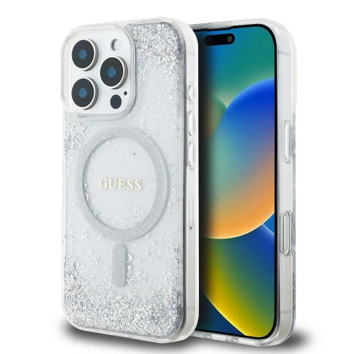 Kup Guess GUHMP16XRGRGES Apple iPhone 16 Pro Max carcasă din rășină gradient cu sclipici MagSafe argintie - GUE4359 - {ean13} - Sklep Home Screen